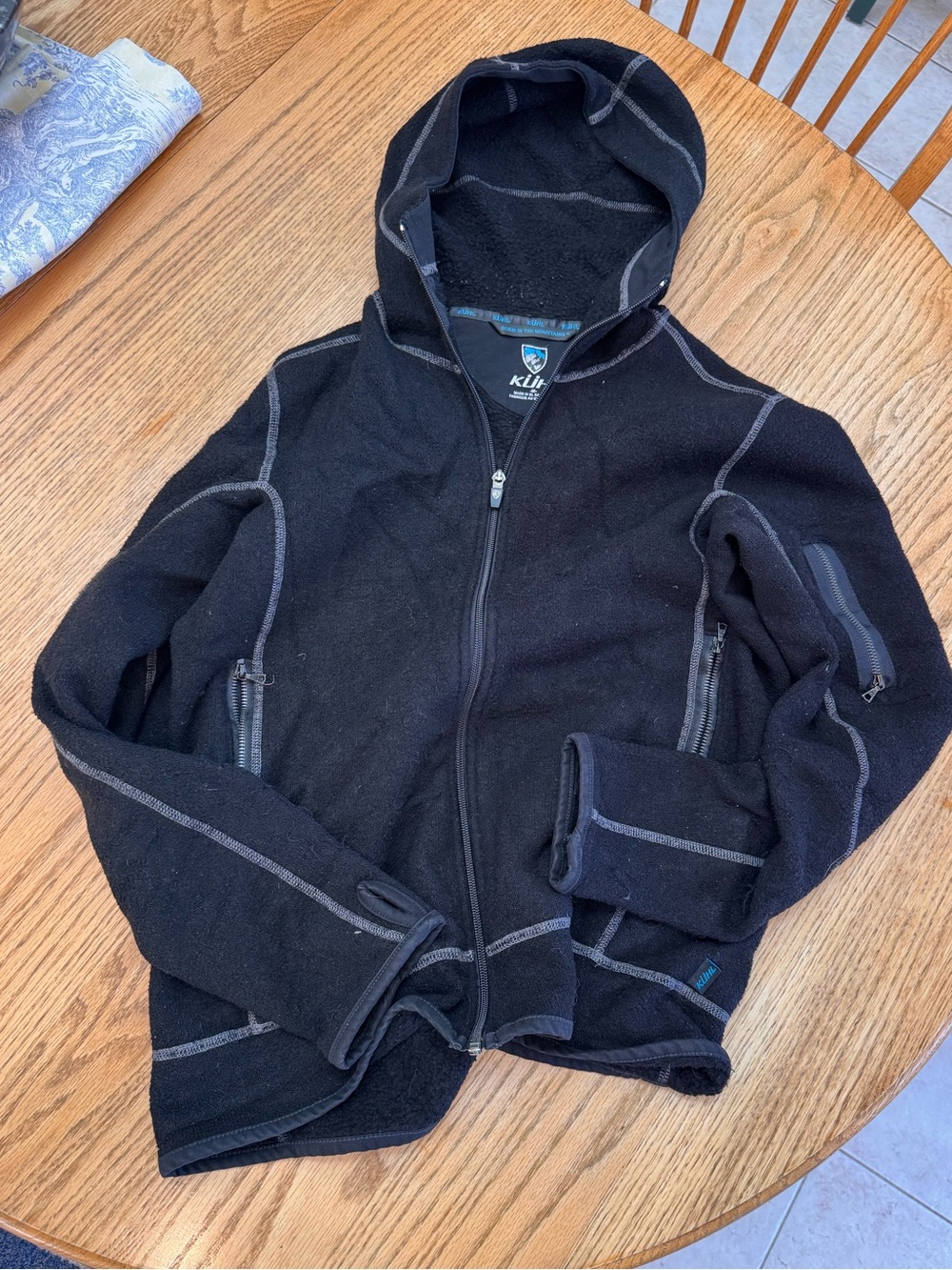 Kuhl Women’s Black Hooded Zip Jacket with Contrast Stitching